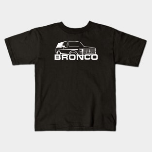 1980-1986 Bronco, front side, white cap, white print Kids T-Shirt